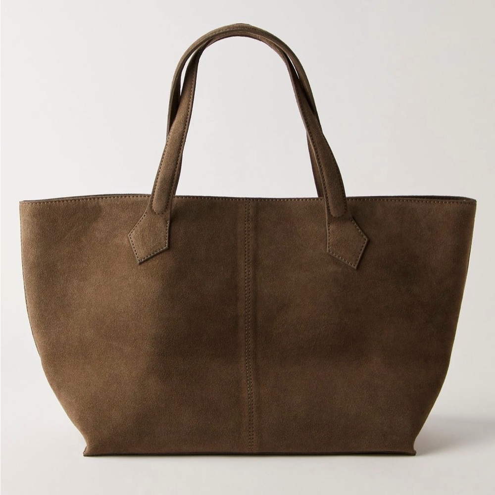 Free People Avery East West Olive Green Suede Shoulder Bag - Picture 1 of 6